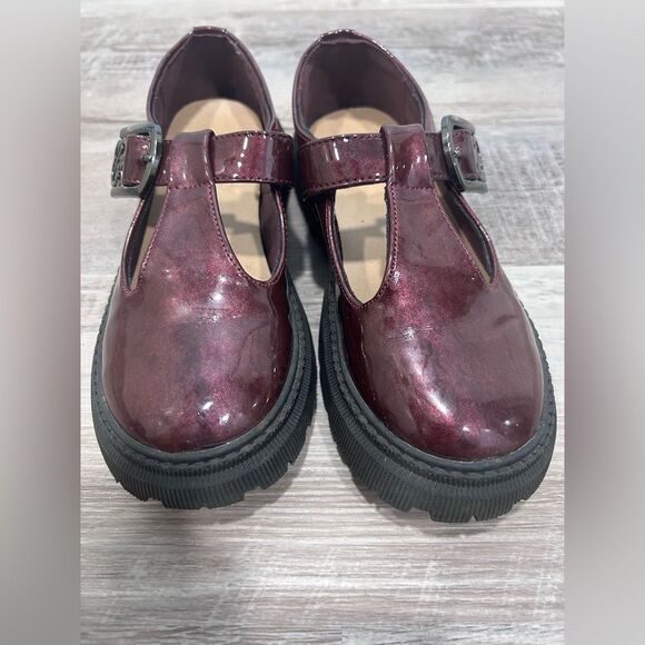 Bundle Black Combat Boots and Burgundy Mary Jane Shoes Girls Size 12-13 - Picture 3 of 11